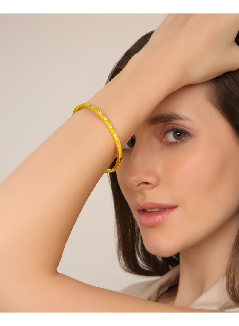 TAAHIRA Zircon Clasp Bangle Bracelet - Image 4